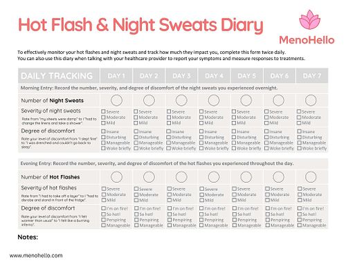 Track Your Hot Flashes & Night Sweats for Better Management