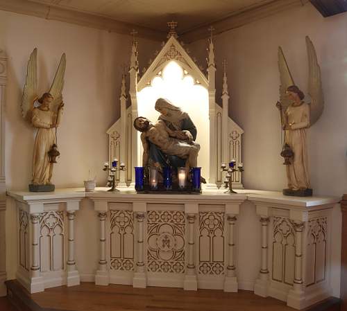 custom votive altar with light