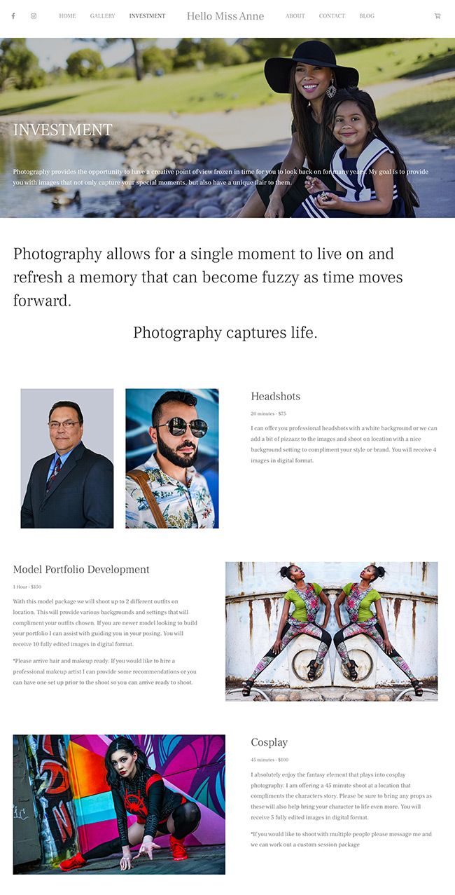 Stephanie Anne Rodriguez's photography portfolio website