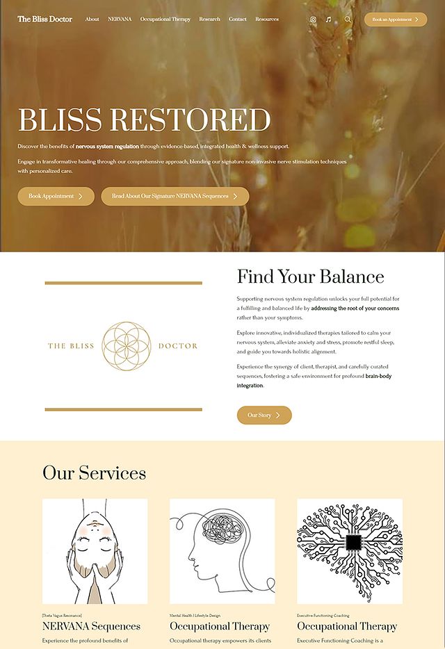 The Bliss Doctor Portfolio Website Examples