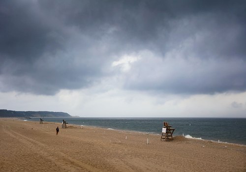 Cedar Beach in stormy weather.