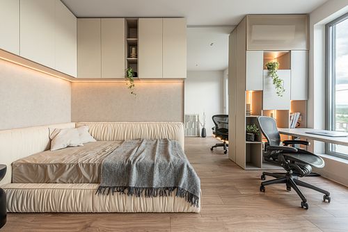Bedroom showcasing minimalist design – Scala project