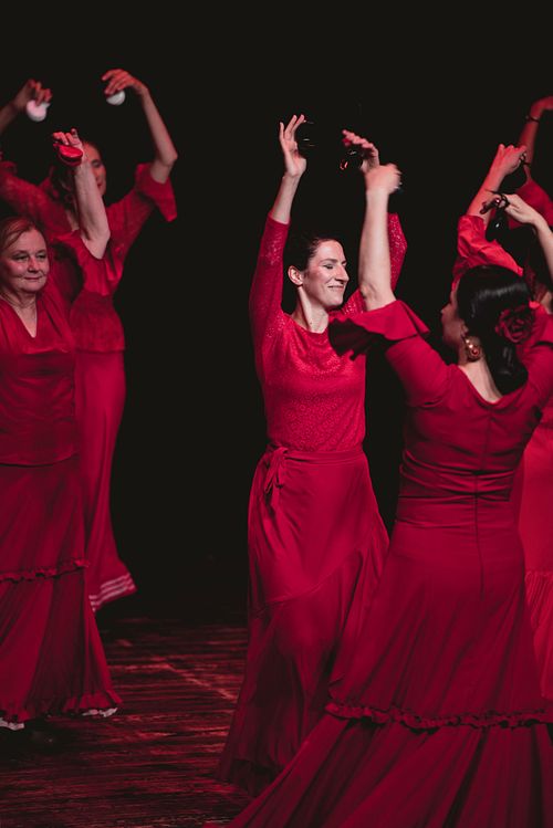 Flamenco school students performing in Poznan at the dance concert