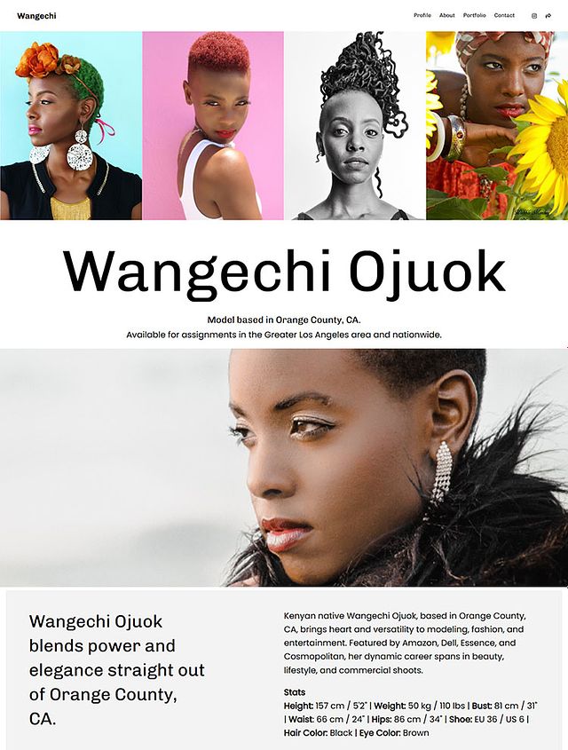 Beispiele für Wangechi Ojuok Portfolio-Websites