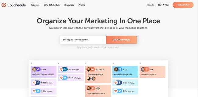 CoSchedule Melhores aplicativos de produtividade