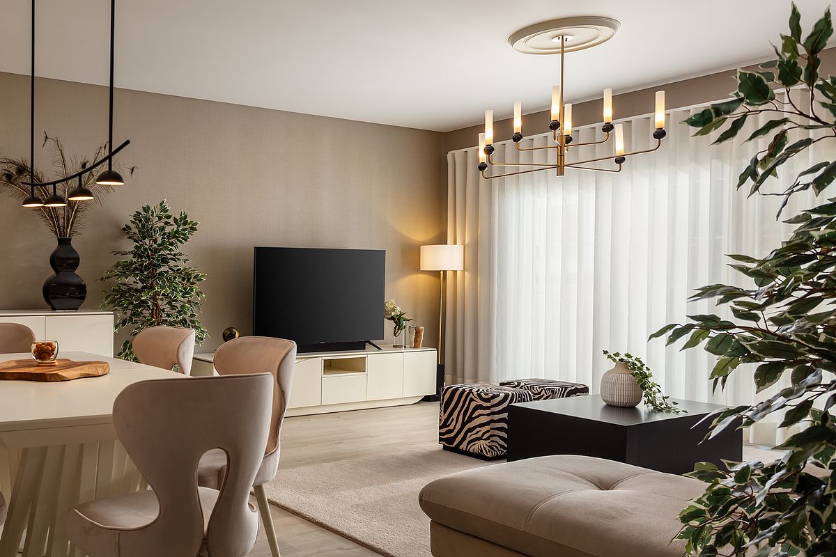 Fotografia de no Apartamento Montijo, destacando a decoração com Estilo Africano.