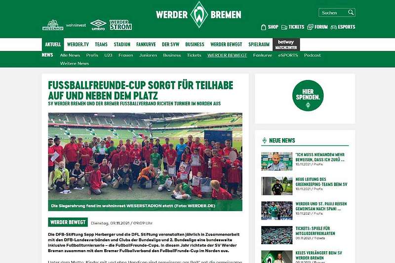 FußballFreunde-Cup sorgt für Teilhabe auf und neben dem Platz