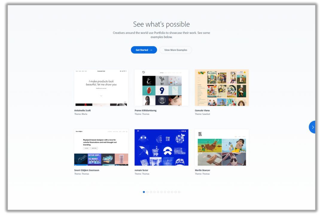 Adobe Portfolio-websitebouwer