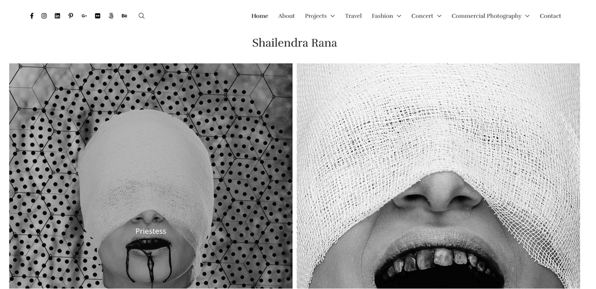 Site do portfólio de moda de Shailendra Rana