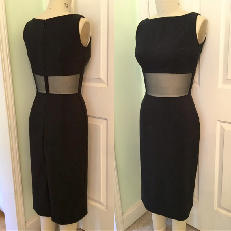 Marilyns Black Mesh Midriff Dress