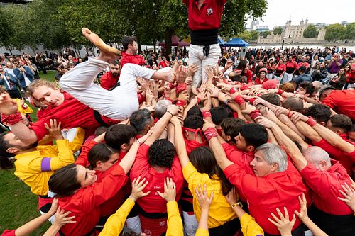 London Castellers 10th Anniversary celebrations, Potters Fields Park, London, UK