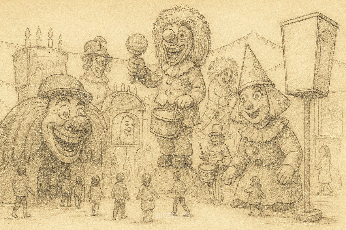 Sketch of Basel Fasnacht World theme park by Martin Potter