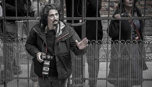 Federico at work in the streets of Venice.