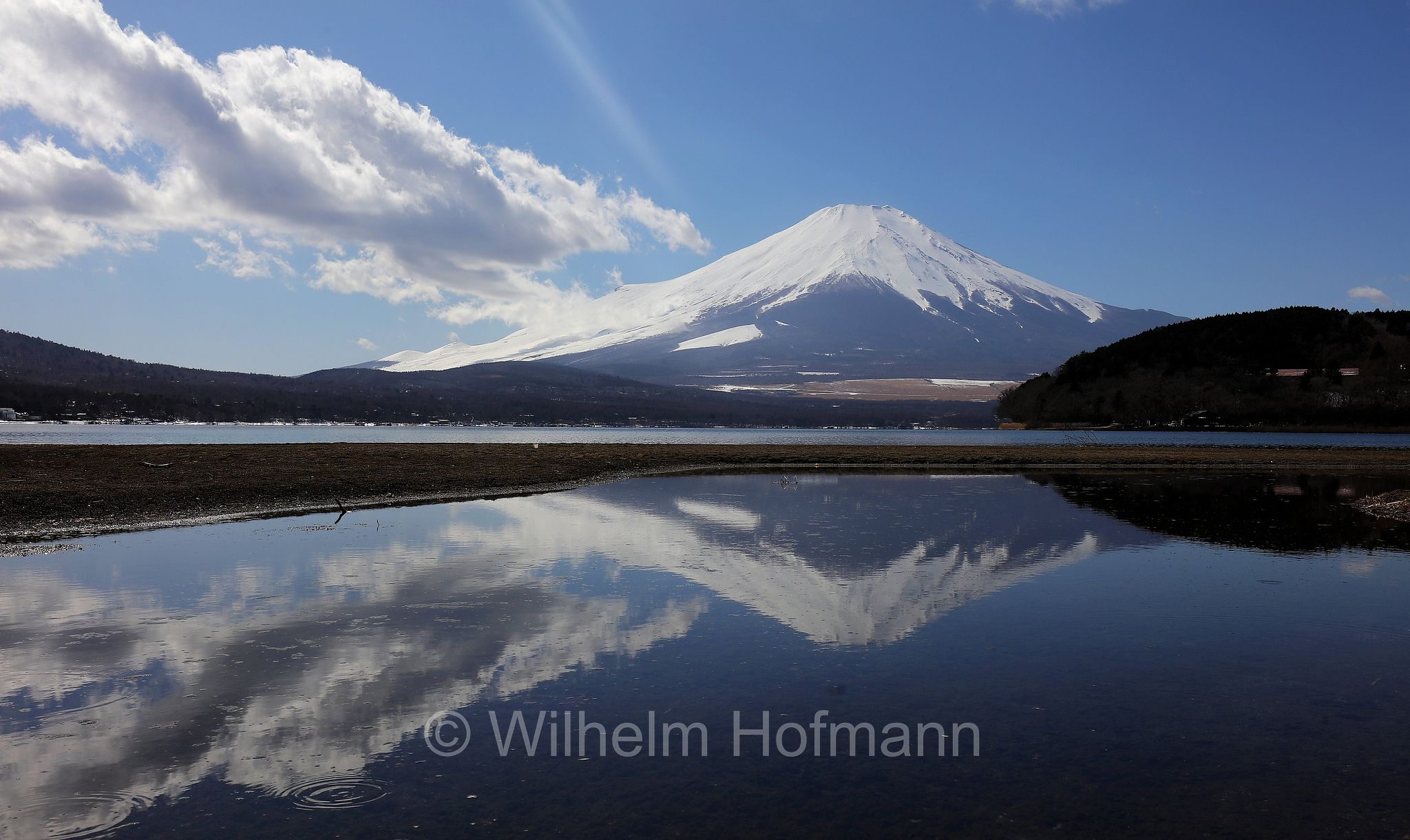 Mount Fuji, Fuji, Fujisan, Fuji-Yama, Lake Yamanaka, Yamanaka-See, lago Yamanaka, Honshu, Japan