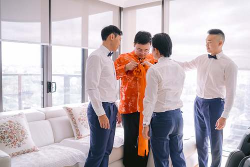 Groom Getting Ready