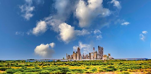 Front view of Zuari cement ltd, Manufacturing cement, Hyderabad, INDIA