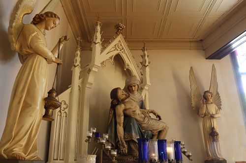 hand carved reredos for shrine