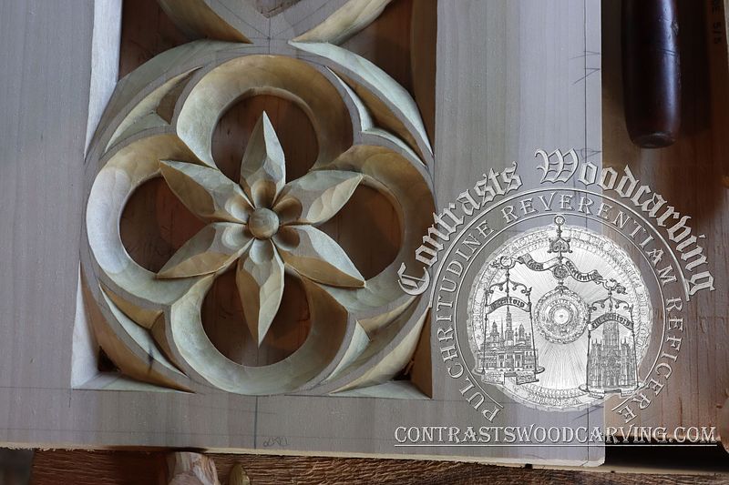 Carving a Gothic Revival Floral Quatrefoil