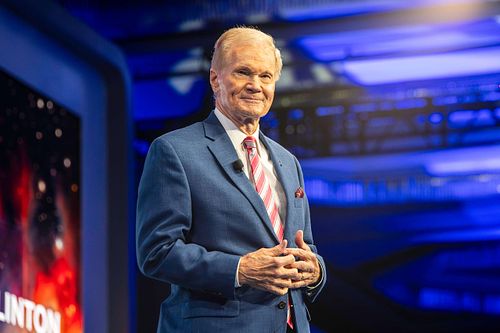 Bill Nelson, NASA Administrator, delivers a spotlight address during the Clinton Global Initiative 2024 Annual Meeting, focusing on climate change and global health.