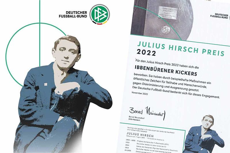 Julius-Hirsch Urkunde 2022 für Engagement gegen Ausgrenzung