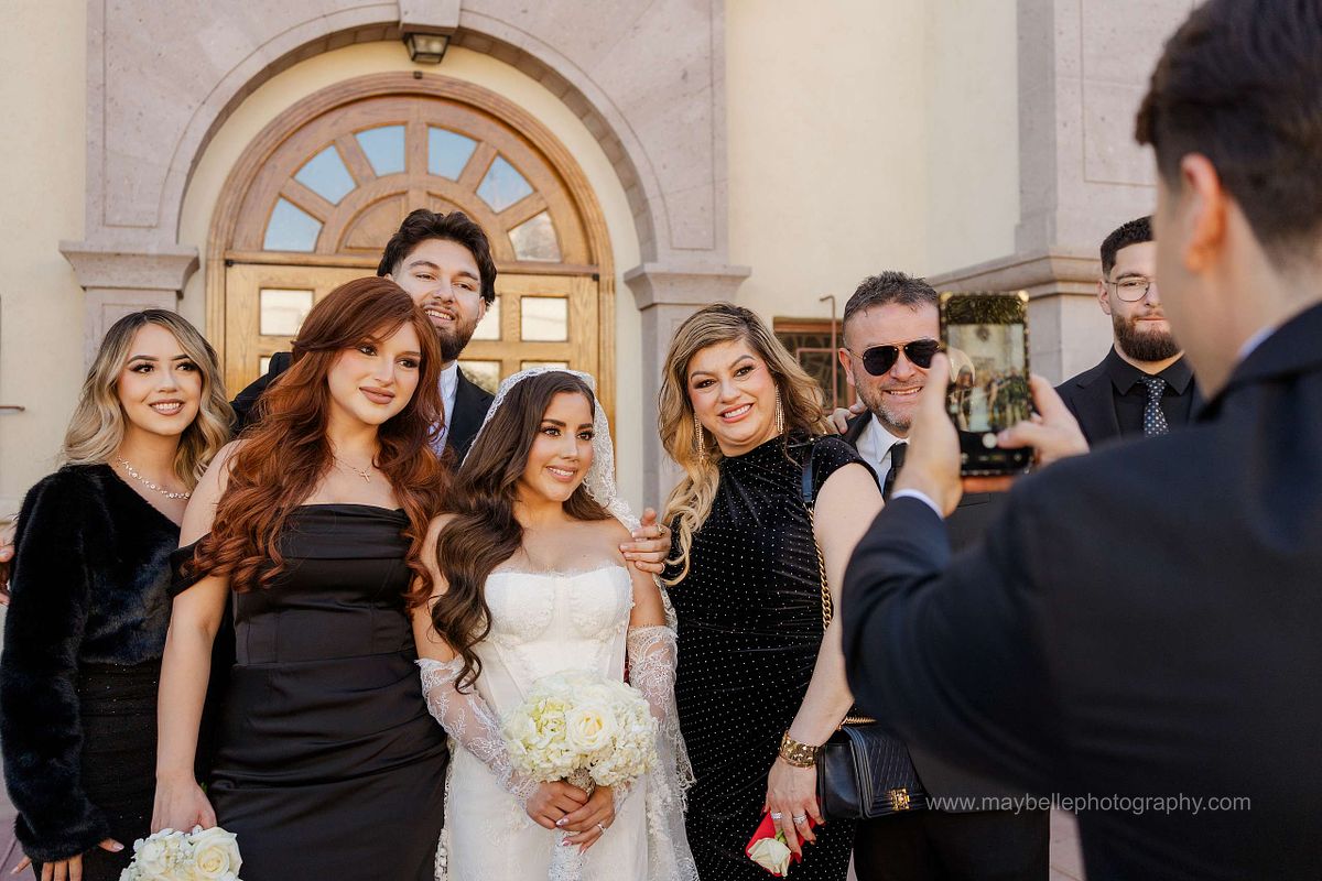 Bubble Exit at Saint Joseph, Husband of Mary Roman Catholic Church in Las Vegas Wedding Photography