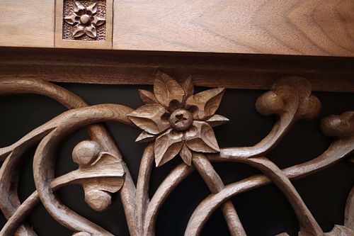 hand-carved borage flower in walnut for a shrine for St. Joseph by Wes Baker
