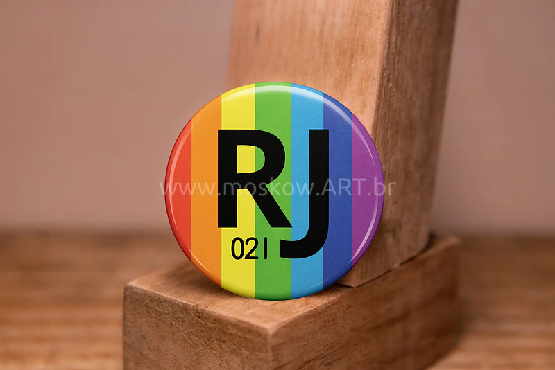 Botom e Imã "RJ021" arco iris
