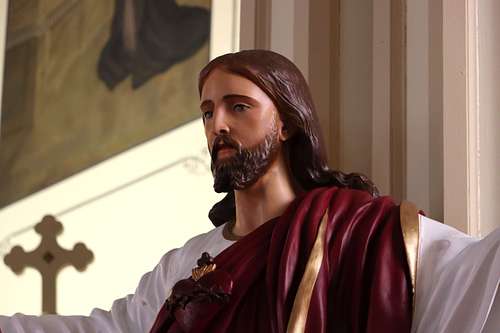 Restored Statue of Sacred Heart of Jesus for Holy Trinity Catholic Church in Somerset, Ohio