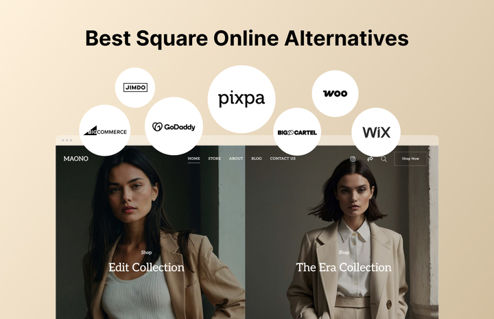 Infografía que muestra las mejores alternativas a Square Online