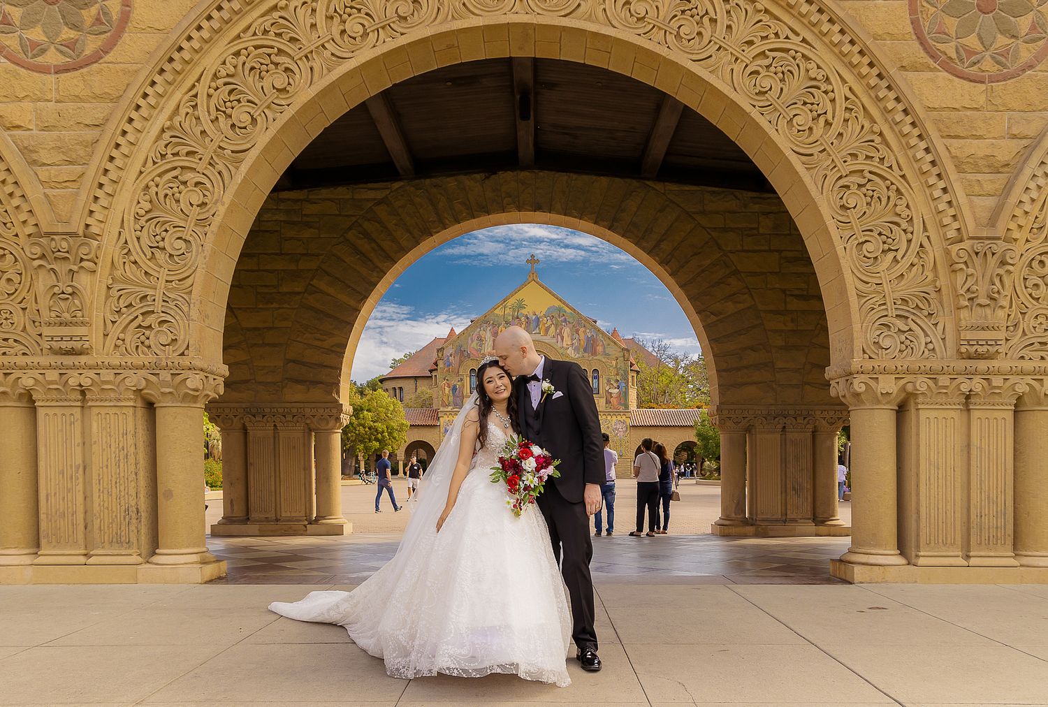 Stanford Wedding Picture Bride and Groom