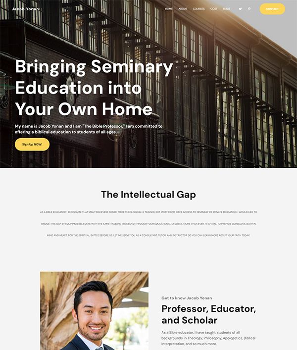 Jacob Yonan Portfolio Website Examples