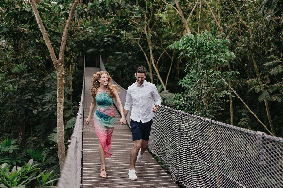 Photographer capturing engagement at Nayara Springs Costa Rica