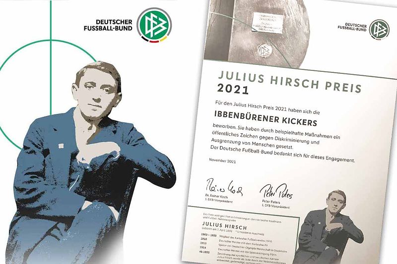 Ibbenbürener Kickers erhalten die Julius-Hirsch Urkunde 2021