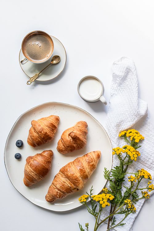 Plate with croissants