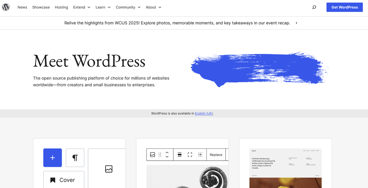Schermafbeelding van WordPress