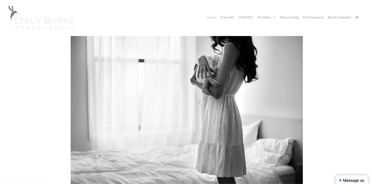 Site de portfólio online de recém-nascidos de Emily Burkes