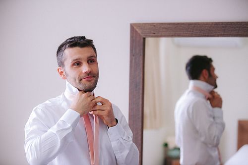 Groom Getting Ready