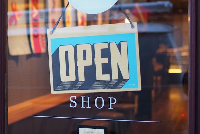 Image of a store open sign