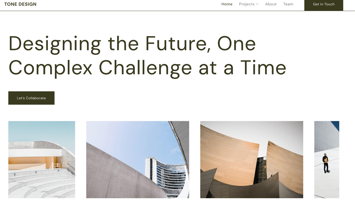 Real estate website template Tone by Pixpa