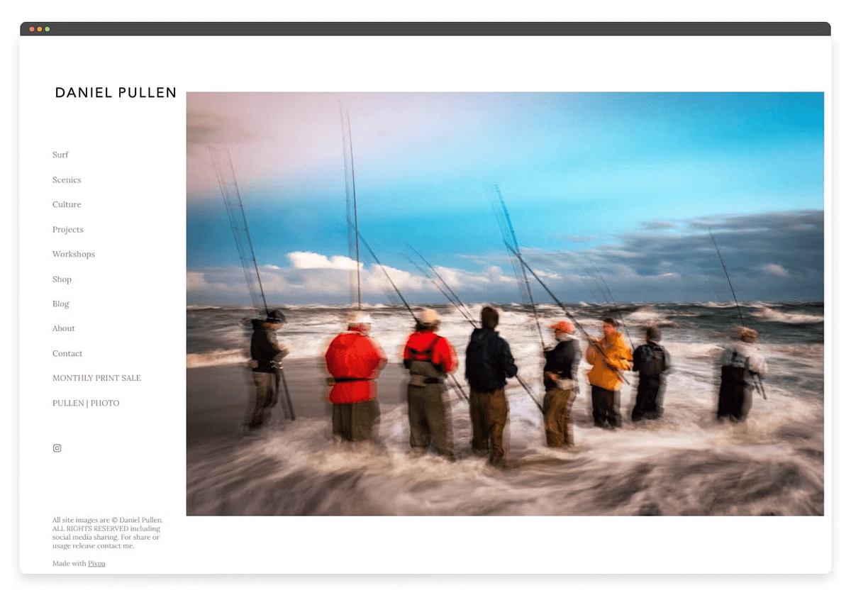 De Daniel Pullen Pixpa sitio web de cartera
