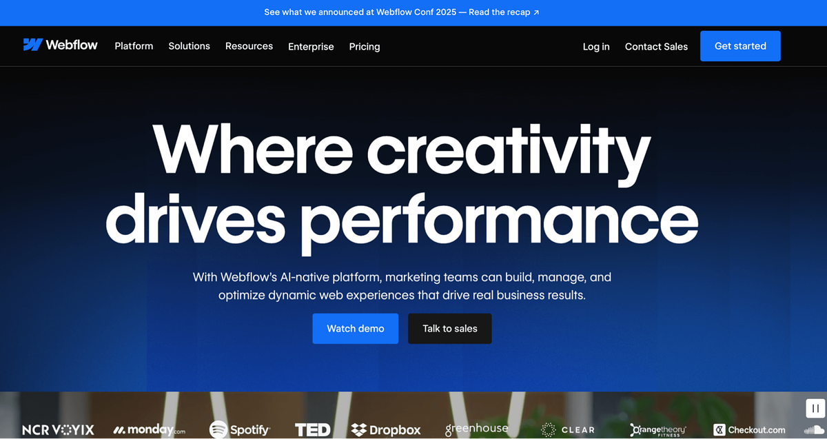 Webflow homepage