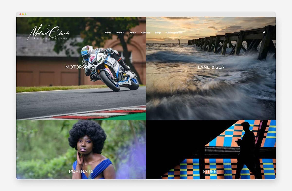 Michaels website voor portretfotografie