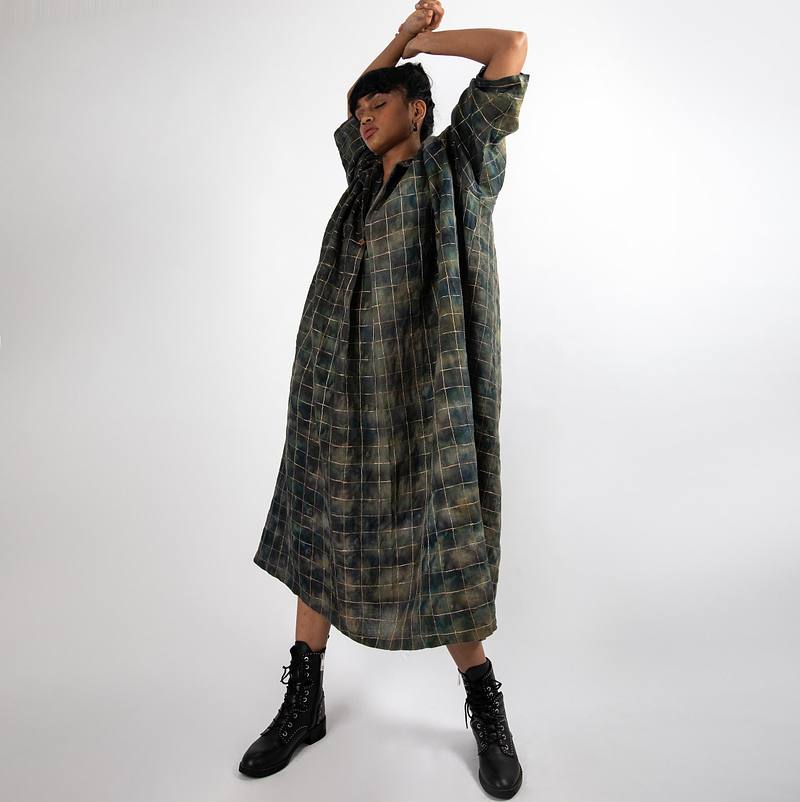 Chequered Choga Dress