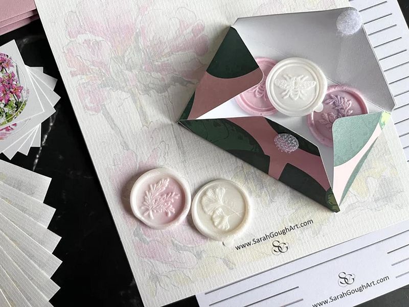 Luxury Pink Geranium Scented Letter Writing Stationery Gift Set with Accessories