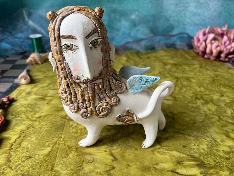 Lammasu, winged lion. Original mini-sculpture